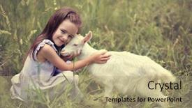  Presentation with animal nature - Audience pleasing theme consisting of girl plays and huhs goatling backdrop and a coral colored foreground