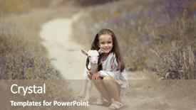  Presentation with child friendship - Theme having girl plays and huhs goatling background and a coral colored foreground