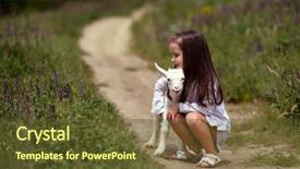  Presentation with child friendship - PPT layouts enhanced with girl plays and huhs goatling background and a tawny brown colored foreground