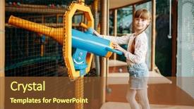  Presentation with gun - Presentation theme featuring girl plays with air gun background and a tawny brown colored foreground