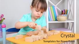  Presentation with preschool blocks kids play - Amazing slide deck having team of businesspeople holding a folders near face isolated on white background backdrop and a light gray colored foreground