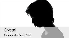  Presentation with catholic couple silhouette of young - Slides enhanced with girl portrait moody pouting sad background and a light gray colored foreground