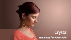  Presentation with plain - Cool new slides with girl portrait thinking with plain backdrop and a  colored foreground