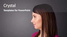  Presentation with plain for dams - Theme having girl portrait thinking with plain background and a  colored foreground