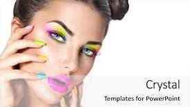  Presentation with beauty - Cool new presentation with girl portrait with colorful make backdrop and a white colored foreground