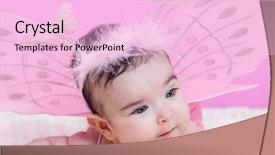  Presentation with happy baby - Slides consisting of girl portrait with pink butterfly background and a lemonade colored foreground