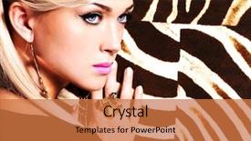  Presentation with mens fashion portrait - Cool new PPT layouts with girl poses over creative stripe backdrop and a coral colored foreground