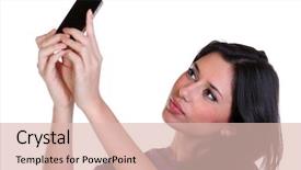  Presentation with photograph - Theme enhanced with girl posing for a photograph taken from his cell phone background and a lemonade colored foreground