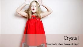  Presentation with girl in red dress - Presentation enhanced with girl posing in a red background and a coral colored foreground