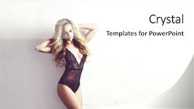  Presentation with sexy girl - Slide deck consisting of girl posing in beautiful lingerie background and a white colored foreground