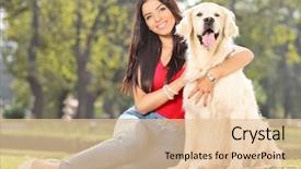  Presentation with dog park - Theme with girl posing with her dog background and a  colored foreground