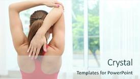  Presentation with advanced - Slide set featuring girl practicing advanced yoga background and a  colored foreground