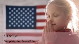  Presentation with american history old flag - Beautiful slides featuring girl praying on american flag backdrop and a  colored foreground