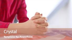 Presentation with christian - Theme featuring girl praying over american flag background and a  colored foreground