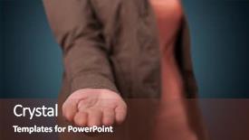  Presentation with empty space dance studio - PPT layouts featuring girl presenting with hand empty background and a tawny brown colored foreground