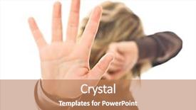  Presentation with violence - Colorful PPT layouts enhanced with girl protect herself from violence backdrop and a  colored foreground