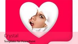  Presentation with social networks - PPT layouts featuring girl-putting-a-heart background and a red colored foreground