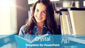  Presentation with high school - Colorful slide set enhanced with girl reading book at library backdrop and a teal colored foreground