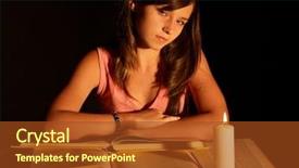  Presentation with light book - Amazing slides having girl reading book with candle backdrop and a tawny brown colored foreground