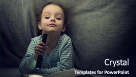  Presentation with fairy tales - PPT theme having girl reading fairy tales book background and a  colored foreground