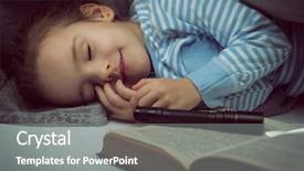  Presentation with fairy tales - Cool new theme with girl reading fairy tales book backdrop and a gray colored foreground