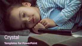  Presentation with fairy tales - Audience pleasing slide deck consisting of girl reading fairy tales book backdrop and a wine colored foreground