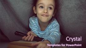  Presentation with fairy tales - Colorful presentation design enhanced with girl reading fairy tales book backdrop and a  colored foreground