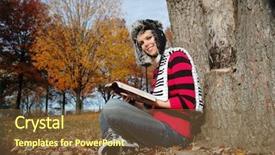  Presentation with bible study - Beautiful presentation theme featuring girl reading the bible backdrop and a tawny brown colored foreground
