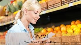  Presentation with child girl reading a book - Audience pleasing presentation theme consisting of girl reads shopping list near backdrop and a gold colored foreground