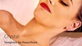  Presentation with hardware - PPT layouts enhanced with girl-receiving-hydradermie-procedure-electric background and a coral colored foreground