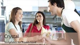  Presentation with ice cream cone - Theme having girl receiving vanilla ice cream background and a coral colored foreground