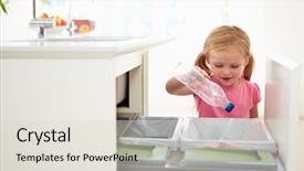  Presentation with plastic waste recycling - PPT theme having knitted wool socks in red background and a lemonade colored foreground