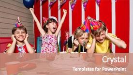  Presentation with birthday - Slide deck featuring girl rejoice in her birthday background and a coral colored foreground