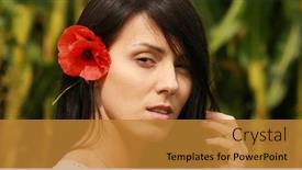  Presentation with corn - Amazing slide set having girl-relaxing-in-a-corn backdrop and a gold colored foreground