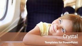  Presentation with journey - Presentation theme consisting of girl relaxing on train journey background and a  colored foreground
