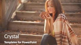  Presentation with garden tea party pretty - Presentation design consisting of girl resting and drinking tea background and a tawny brown colored foreground