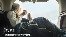  Presentation with health balance - Cool new slide deck with girl-resting-in-her-car backdrop and a dark gray colored foreground