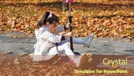  Presentation with rides - Slide set enhanced with girl-rides-a-scooter-along background and a red colored foreground