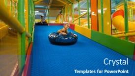  Presentation with rides - Audience pleasing slide set consisting of girl rides on tubing entertainment center backdrop and a gray colored foreground