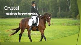  Presentation with horse riding - PPT layouts enhanced with girl riding her brown horse background and a tawny brown colored foreground