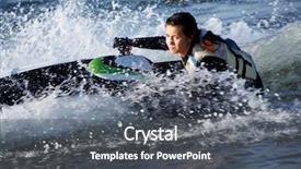  Presentation with jet - PPT theme consisting of girl riding her jet ski background and a gray colored foreground