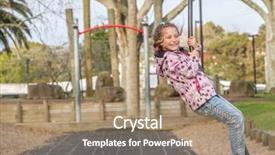  Presentation with play children - Slide set consisting of girl rids on flying fox background and a coral colored foreground