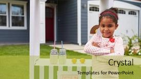  Presentation with lemonade - Audience pleasing slides consisting of girl running homemade lemonade backdrop and a yellow colored foreground