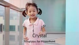  Presentation with building - Beautiful presentation featuring girl running on the building backdrop and a  colored foreground