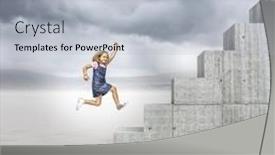  Presentation with concrete - Slide deck having girl-runs-to-climb background and a light blue colored foreground