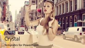  Presentation with tourism selfie - Slide deck consisting of girl selfie photo in soho background and a lemonade colored foreground