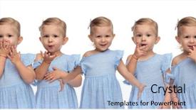  Presentation with kiss - Colorful slides enhanced with girl sends a kiss welcome backdrop and a light blue colored foreground