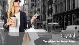  Presentation with harlem new york - Amazing PPT layouts having girl shopaholic in manhattan soho backdrop and a gray colored foreground
