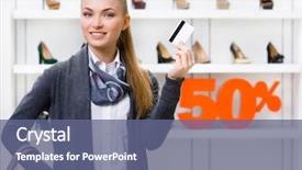  Presentation with credit card - Presentation design consisting of girl showing credit card background and a  colored foreground