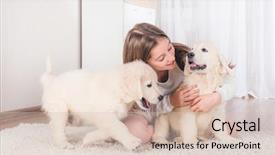  Presentation with cute mice rats - Slide set with girl sit hugging cute fluffy background and a lemonade colored foreground